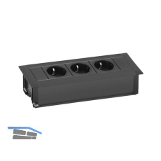 EVOline Frame-Dock Data Einbau Steckdosenleiste, 3xSchukosteckdose schwarz