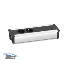 EVOline Frame-Dock Data Einbau Steckdosenleiste, alufarbig