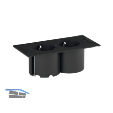 BACHMANN Steckdosenelement DUE 2xSchuko schwarz ohne Abdeckung