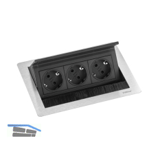 EVOline Flip Top Push S 3xSchuko Edelstahl