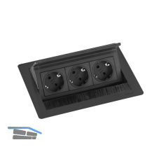 EVOline Flip Top Push S 3xSchuko schwarz