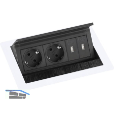 EVOline Flip Top Push S 2xSchuko + 2x USB-Charger wei�