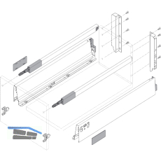 BLUM TANDEMBOX antaro SET H�he C-Reling, BLUMOTION M, 65kg, NL 650, Seidenweiss