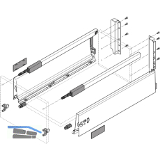BLUM TANDEMBOX antaro SET H�he D-Reling(K),BLUMOTION M, 30kg,NL 600,grau RAL9006
