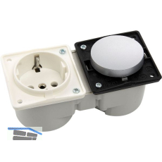 BERKER Integro Schalter chrom matt + Steckdose polarwei� ohne Rahmen