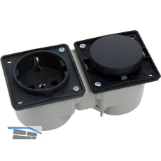 BERKER Integro Schalter anthrazit matt + Steckdose anthrazit ohne Rahmen