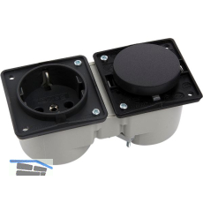 BERKER Integro Schalter schwarz matt + Steckdose schwarz ohne Rahmen