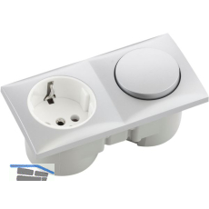 BERKER Integro Flow Schalter chrom matt + Steckdose polarwei�