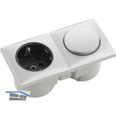 BERKER Integro Flow Schalter chrom matt + Steckdose schwarz