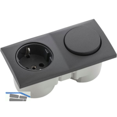 BERKER Integro Flow Schalter anthrazit matt + Steckdose anthrazit