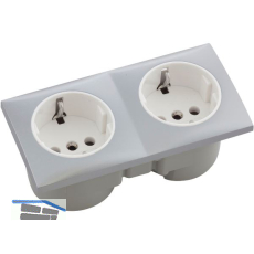 BERKER Integro Flow Doppelsteckdose chrom matt, Steckdose wei�