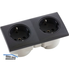 BERKER Integro Flow Doppelsteckdose anthrazit, Steckdose anthrazit