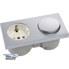 BERKER Integro Pure Schalter chrom matt + Steckdose polarwei�