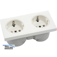 BERKER Integro Pure Doppelsteckdose polarwei� gl�nzend, Steckdose wei�