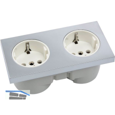 BERKER Integro Pure Doppelsteckdose chrom matt, Steckdose wei�