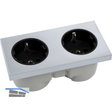 BERKER Integro Pure Doppelsteckdose chrom matt, Steckdose schwarz