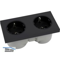 BERKER Integro Pure Doppelsteckdose schwarz matt, Steckdose schwarz