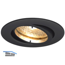 Deckeneinbauleuchte Rund H 230 V, max. 50 Watt, � 88 mm, schwarz matt