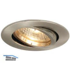 Deckeneinbauleuchte Rund H 230 V, max. 50 Watt, � 88 mm, Edelstahl Effekt