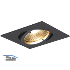 Deckeneinbauleuchte Quad H 230 V, max. 50 Watt, 82x82 mm, schwarz matt