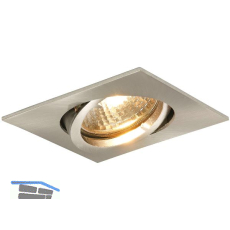 Deckeneinbauleuchte Quad H 230 V, max. 50 Watt, 82x82 mm, Edelstahl Effekt