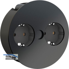 BACHMANN Einbausteckdose TWIST 2S, 2 Stk. Schukosteckdosen,, schwarz matt