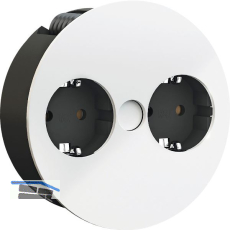 BACHMANN Einbausteckdose TWIST 2S, 2 Stk. Schukosteckdosen, wei� matt RAL 9010