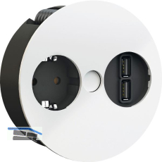 BACHMANN Einbausteckdose TWIST, 1 Stk. Schukosteckdose, + USB-Charger, wei� matt