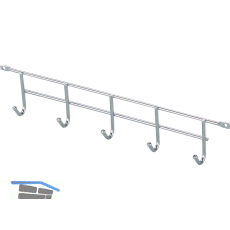 VS Hakenleisten mit 5 Haken Stahldraht Silber