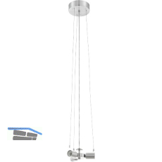 EGLO H�ngeleuchte Pasteri Pro 3 x E27 ohne Schirm, f�r Schirm 530 mm nickel