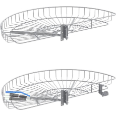 VS COR Wheel Eckschrank-Drehboden 2/4-Kreis Set Classic 750 mm Silber