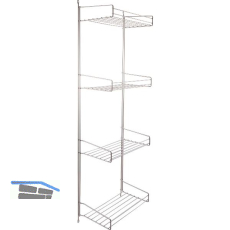 VS Besenschrankhalterung 274 x 858 x 165 mm Stahldraht Silber