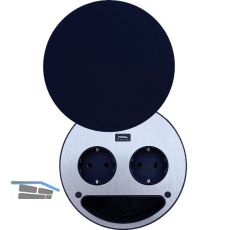 WIPO Steckdosenelement Smile Schuko, USB-Charger, schwarz