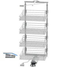 VS TAL Gate Hochschrankauszug Set Saphir KB 600 mm 1200 - 1450 mm Silber