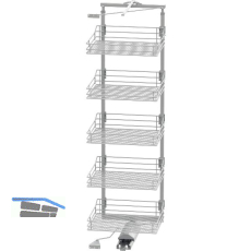 VS TAL Gate Hochschrankauszug Set Saphir KB 600 mm 1700 - 1950 mm Silber