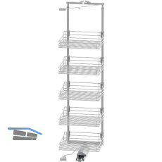 VS TAL Gate Hochschrankauszug Set Saphir KB 600 mm 1900 - 2140 mm Silber