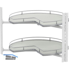 VS COR Wheel Pro Eckschrank-Drehboden 3/4-Kreis KB 900 mm Premea Hellgrau/Silber
