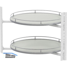 VS COR Wheel Pro Eckschrank-Drehboden Premea 4/4-Kreis KB 900 mm Hellgrau/Silber