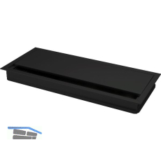 Kabeldurchgang eckig mit Staubschutzb�rste, 280x120x25mm, Alu schwarz RAL 9005