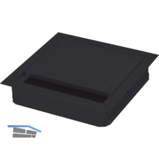 Kabeldurchgang eckig mit Staubschutzb�rste, 70x70x25mm, Alu schwarz RAL 9005