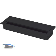 Kabeldurchgang eckig mit Staubschutzb�rste, 120x70x25mm, Alu schwarz RAL 9005