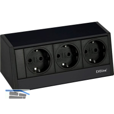 EVOline R-Dock Steckdosenelement 3 x Schuko schwarz