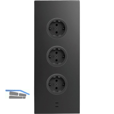 CARESSI Steckdosenelement 3ST29 3 Schukosteckdosen 2 USB-C Charger schwarz