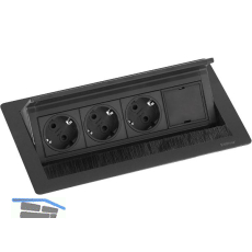 EVOline Flip Top Push DATA M 3xSchuko +1 x Modulplatz schwarz