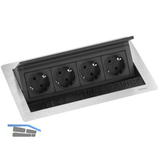 EVOline Flip Top Push M 4xSchuko Edelstahl