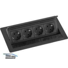 EVOline Flip Top Push M 4xSchuko schwarz