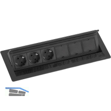 EVOline Flip Top Push DATA XL 3xSchuko +3 x Modulplatz schwarz