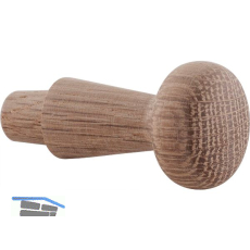 Mantelhaken Horus zum Einbohren � 10 x 12 mm, Tiefe 35 mm, Eiche roh