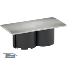 BACHMANN Steckdosenelement DUE 2xSchuko schwarz Abdeckung Edelstahl Effekt