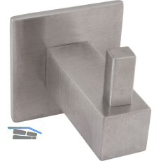 Mantelhaken Tikal mit Platte 35 x 35 mm, T 41 mm, Edelstahl geb�rstet